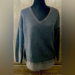 Metaphor Blk OS longsleeves sweater w/sheer large